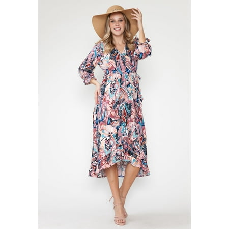 

Women s Floral Wrapped Maternity Maxi Dress