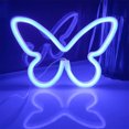 thumbnail image 1 of Mariposa Letrero De Neón Luz 5V Luz De Noche Led Atmósfera Pared Lámpara De Neón Decoración De Arte Para El Hogar Habitación De Los Niños Dormitorio Sala De Juegos Bar Fiesta,Azul Muyoka Hogar, 1 of 6