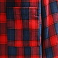 thumbnail image 3 of ZCFZJW Plaid Flannel Shirt for Men Long Sleeve Men's Casual Button-Down Shirt Soft Cotton Plaid Jackets Regular Fit with Pockets Red XXXL, 3 of 4