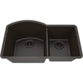 thumbnail image 2 of 32" x 20" Quartz Kitchen Sink, Double Bowl Sink, Drop-in Sink, Undermount Sink, Granite Kitchen Sink, Galaxy Mocha Kitchen Sink with Grids, Basket Strainer and Flange by Lexicon Platinum  LP-7030-M, 2 of 8