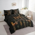 thumbnail image 3 of Feelyou Brown Initial M Letter 7pcs Bedding Set, Rustic Branches Plant Men Sheet Set, 3 of 7