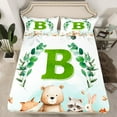 thumbnail image 2 of Feelyou Cartoon Monogrammed B Bed Sheets for Kids, Jungle Raccoon King Sheets, Cute Animal Wildlife Sheet Set, Microfiber Bedroom Decor, 4 Pieces, 2 of 7