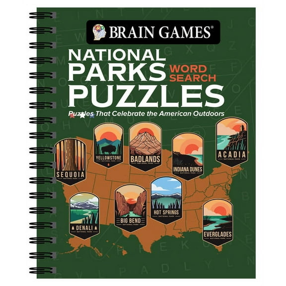 Brain Games Brain Games - National Parks Word Search Puzzles: Puzzles That Celebrate the American Outdoors, (Spiral-Bound)