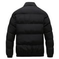 thumbnail image 3 of Men's Casual Solid Color Warm Cotton-padded Jacket (Bread Coat) - Stand-up Collar Thickened Zip Cotton Coat (BRETOWANO), Black, Size L, 3 of 5