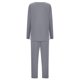 thumbnail image 4 of Conjunto de pantalones con bolsillos y cuello redondo de color liso para mujer 2025: imitación de algodón suave, dos piezas informales de manga larga, aptas para todas las estaciones, 4 of 8