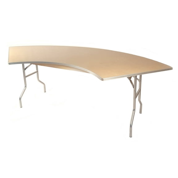 60 inch WFT Series Birch Wood Serpentine Folding Table - Metal Edge