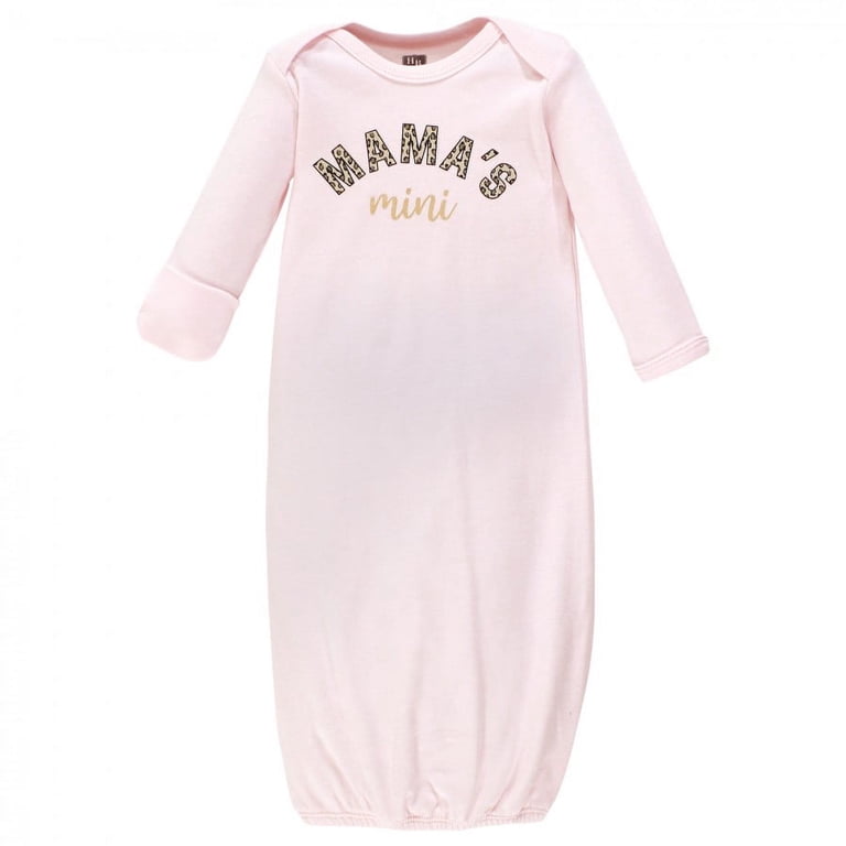 Hudson Baby Infant Girl Cotton Gowns, Leopard Mamas Mini, 3-Pack photo 2