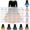 thumbnail image 5 of Women's Vintage Halloween Bat Print Swing Dress Long Sleeve 1950s Retro A-Line Midi Dresses with Satin Sash Belt for Gothic Cosplay Evening Prom Party, 5 of 6