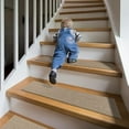thumbnail image 2 of Linen Stair Treads for Wooden Steps Indoor 30x8 inch, 15pcs, 2 of 7