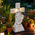 thumbnail image 6 of Solar Cross Garden Figurine Outdoor Memorial Statue For Cemetery Garden Decoration, Solar Powered Light-Up Religious Ornament, Memorial & Commemoration Gift, 6 of 7