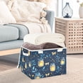 thumbnail image 3 of Yayeee Collapsible Storage Bin with Lid Fabric Closet Decorative Basket with Handles, Blue Fireflies Pattern, 3 of 7