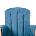 thumbnail image 2 of Foundations SafeRocker Swivel Glider Rocker with Wood Skirt, Removable Microfiber Cushions, Blue, 2 of 7