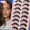 thumbnail image 1 of EIMELI 7 Pairs Eyelashes Cat Eye Lashes 3D Natural False Fluffy Wispy Natural Cross Eyelash Extension Makeup, 1 of 5