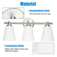 thumbnail image 5 of 3 Light LED Bath Bar Light, LED Mirror Front Make-up Vanity, Light Bathroom Lighting Fixture with Glass, Indoor Wall Lamp 3-Blub Brushed Nickel, 5 of 8