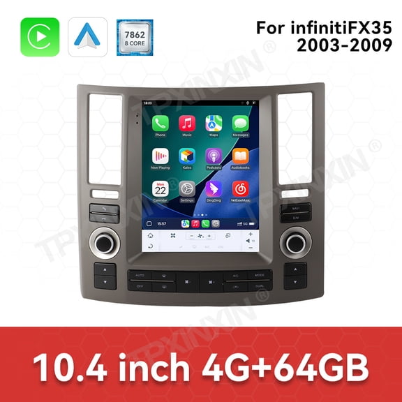 TPXINXIN 10.4 inch Car Radio for Infiniti FX FX35 FX45 2003-2009 Car Intelligent Systems Android 14 Screen Multimedia Car Player Mirror Link Carplay