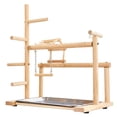 thumbnail image 1 of Parque de juegos de madera jinwen para pájaros juguetes para masticar con bandeja centro de actividades, 1 of 8