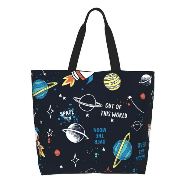 Easygdp Space Bolsas Tote para Mujer, Bolsos de Hombro para Viaje, Bolsos de Mano de Gran Capacidad para Compras y Trabajo