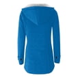 thumbnail image 4 of Winter Coats For Women Solid Color Horn Buttons Cardigan Padded Hooded Coat Jacket Overcoat, 4 of 4