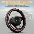 thumbnail image 6 of 1 Pack 15 Inches Elastic Stretch Leather Car Steering Wheel Cover, Bling Diamond Vehicle Decor Accessories for Most Vehicles, Pink, 6 of 12