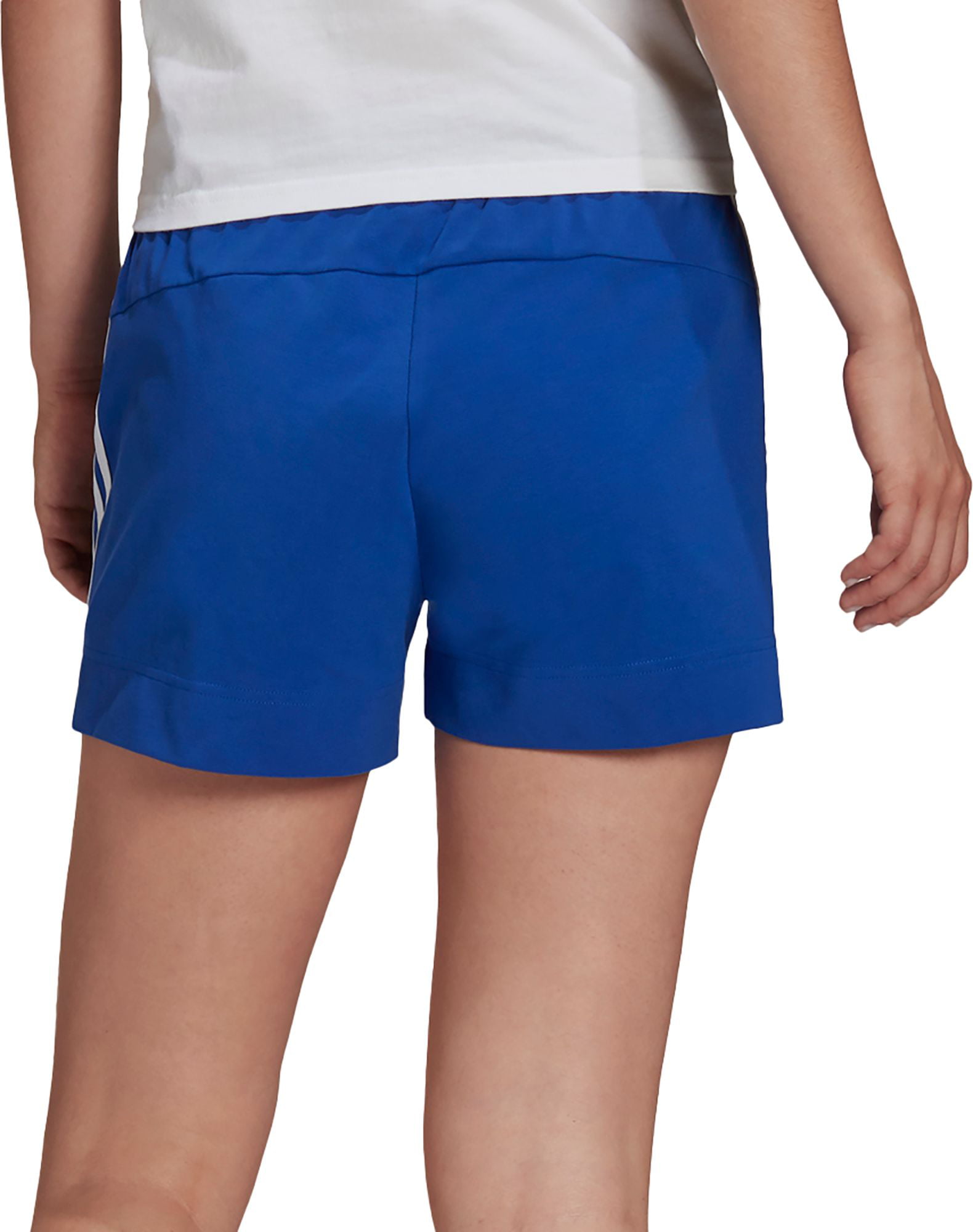 adidas Women's Essentials Slim 3-Stripes Shorts, Bold Blue, S