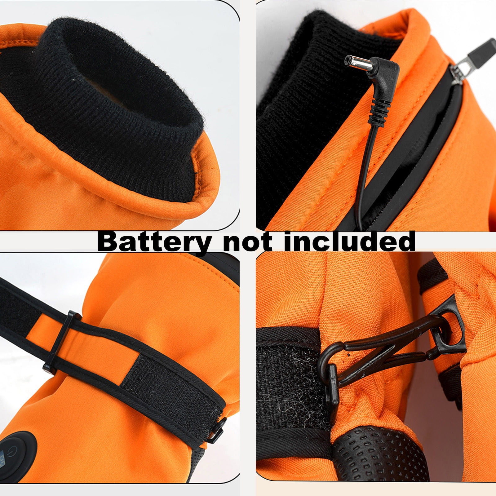Heated Gloves For Men Women Rechargeable Electric Warm Winter Gloves For Motorcycle Skiing Bike Hunting Camping (Free Size, Orange)