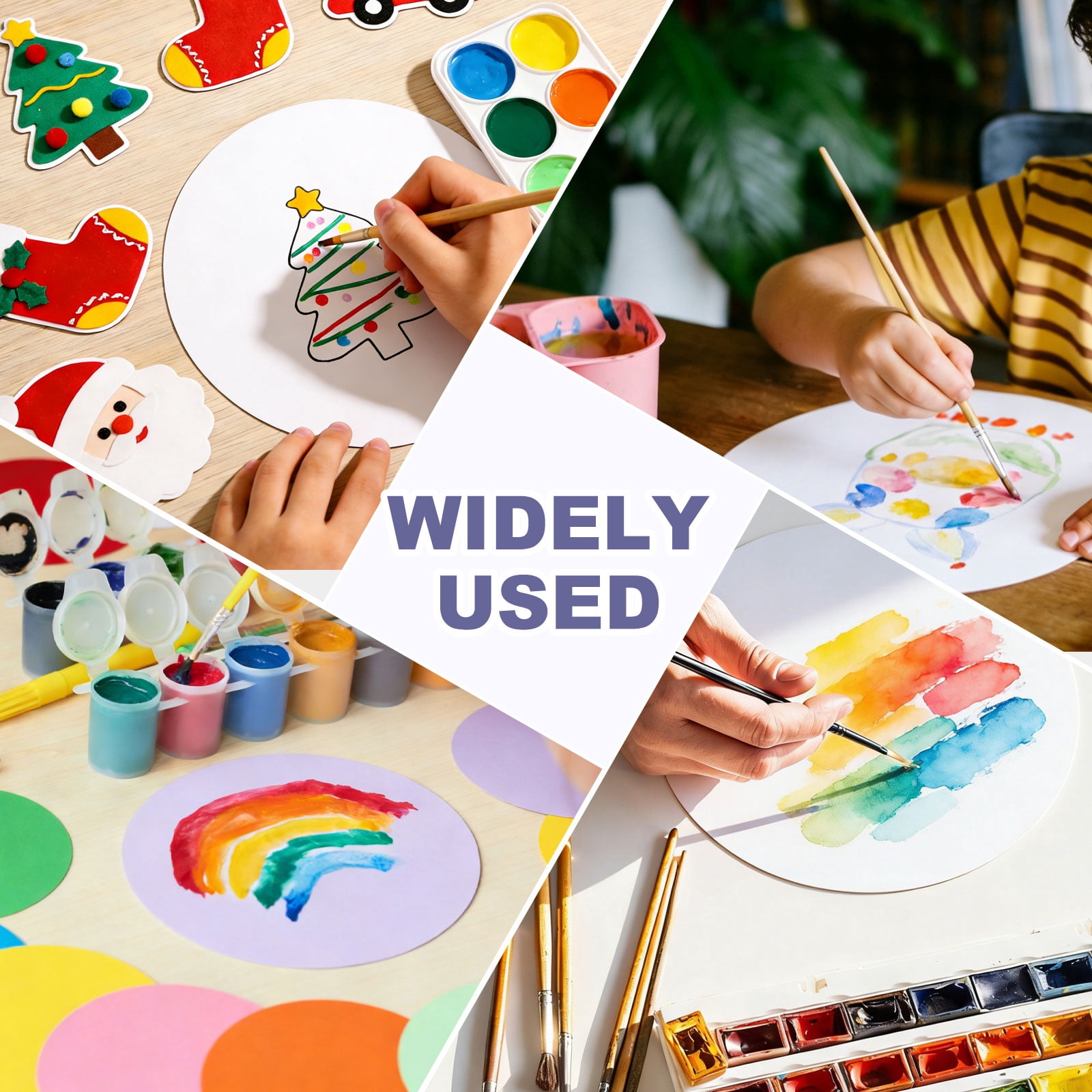 Uxcell 8 Inch Circle Cutouts Paper, 80 Pcs Circle Card Stock 200gsm/75lb Round Cutouts for DIY Craft Projects Classroom Bulletin Board Decoration, White