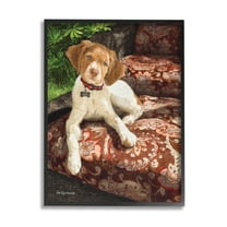 Stupell Industries Country Dog Sitting Floral Paisley Chair Still Life Design by Sueellen Ross