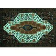 thumbnail image 1 of Ahgly Company Machine Washable Indoor Rectangle Persian Turquoise Blue Traditional Area Rugs, 7' x 10', 1 of 4