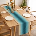 thumbnail image 3 of Table Runner 120 Inches Long for Kitchen Dining, Turquoise Yellow Ombre Dresser Scarf Farmhouse, Dining Table Decorations for Wedding/Parties, Farmhouse Modern Gradient Art 13 x 120 In, 3 of 8