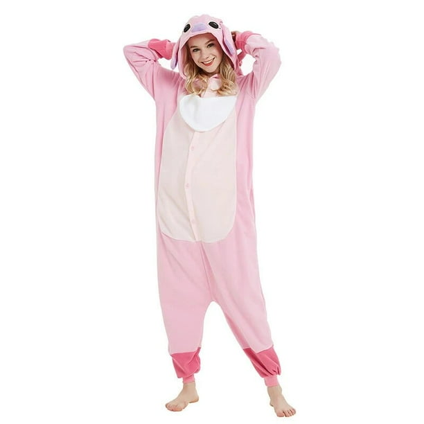 Disfraz de Disney Stitch Angel para adultos, pijamas de lana para amantes del invierno, Kigurumi, accesorios de Halloween, regalos de navidad
