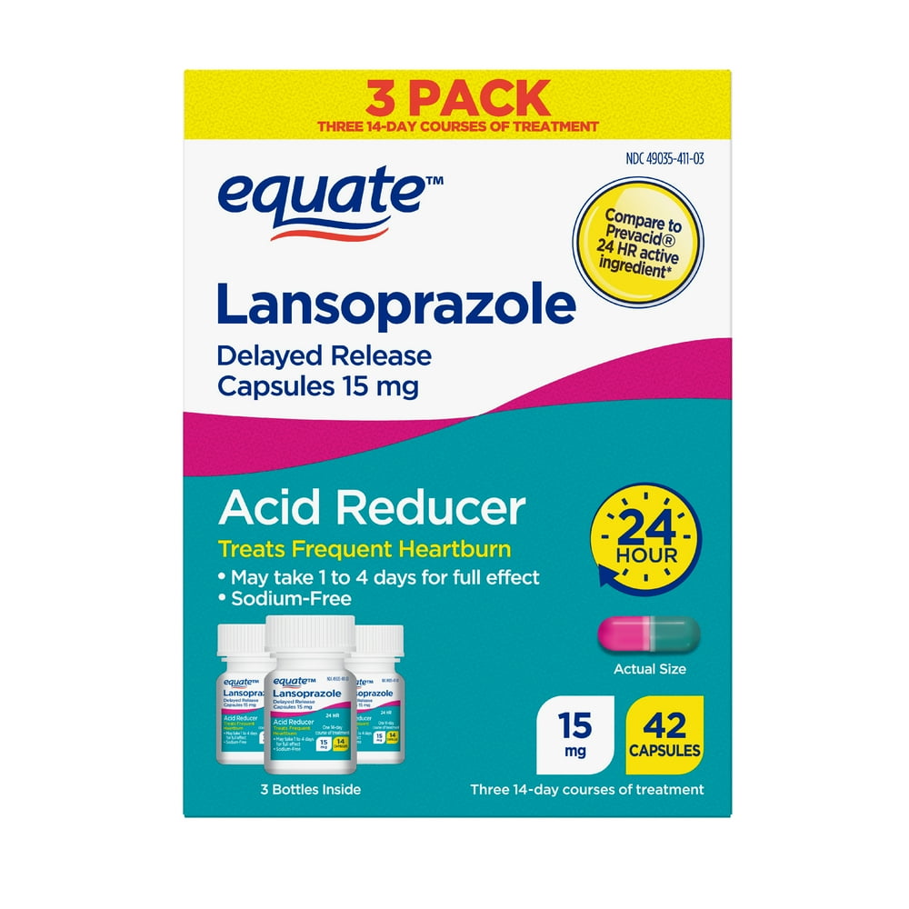 Equate Lansoprazole Delayed Release Capsules, 15 mg, 42 Count Walmart