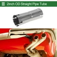 thumbnail image 2 of Tubo recto de escape para automóvil T304, tubo recto de 6 pulgadas con cabeza plana doble y superficie pulida con ranura media, tono plateado, 2 of 7