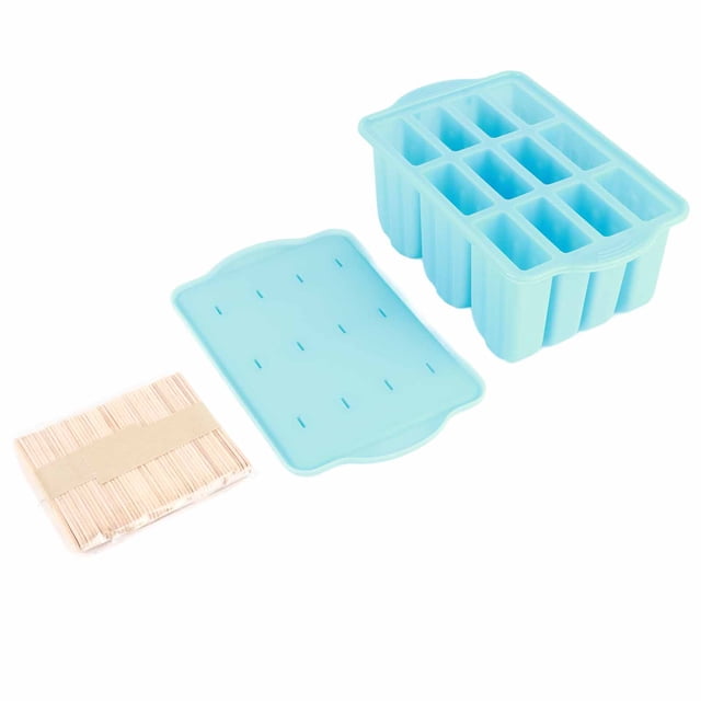 12‑Grid Ice Mould with Lid Food Grade Silicone Foldable Ice Cream Mold for Home Office