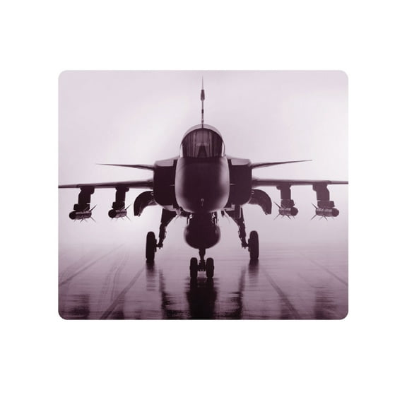 OTM Prints Black Mouse Pad, Airplane