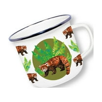 Anamelware Nature - Red Panda Mug by Deluxebase. 16oz Enamel Camping Mug for Hot & Cold Drinks