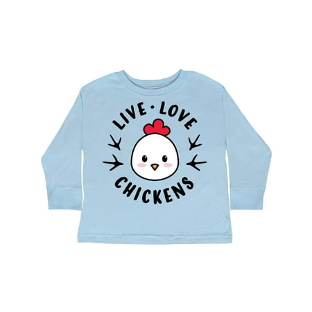 

Inktastic Live Love Chickens Gift Toddler Boy or Toddler Girl Long Sleeve T-Shirt