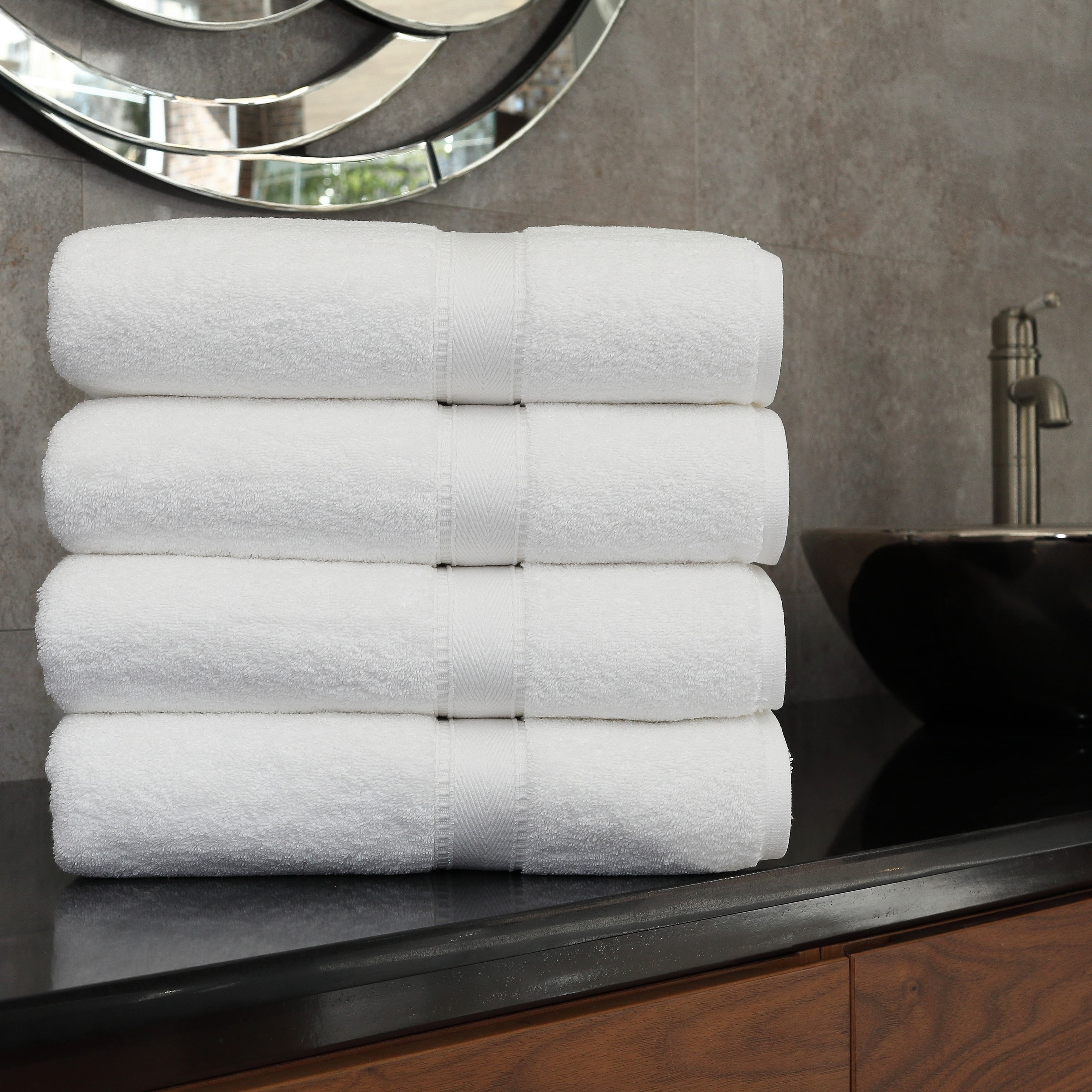 Authentic Hotel and Spa  Turkish Cotton Bath Towels (Set of 4) White