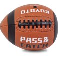 thumbnail image 2 of PassCatch Training Football, Peewee Size(Ages 3-9) Kids/Youth (Ages 7-13) Official Size(Ages 13+), Fatherless Bounce Back Leather Football Improving Enhance Solo Passing Catching Skills(Deflated), 2 of 9