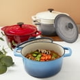thumbnail image 6 of Smith & Clark 5-Quart Enameled Cast Iron Dutch Oven Round Pot with Lid, White, 6 of 7