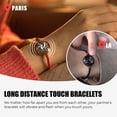thumbnail image 2 of Totwoo Long Distance touch Light up&Vibrate Bracelets for Couples, Long Distance Relationship Gifts Smart-Mountain&Sea Milan Rope Black Red, 2 of 6