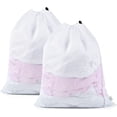 thumbnail image 1 of Laundry Net Washing Machine Mesh Laundry Bag Laundry Bags Drawstring Wash Net for Underwear Blouse Shirts, 50 x 60cm 2 Pack, 1 of 5