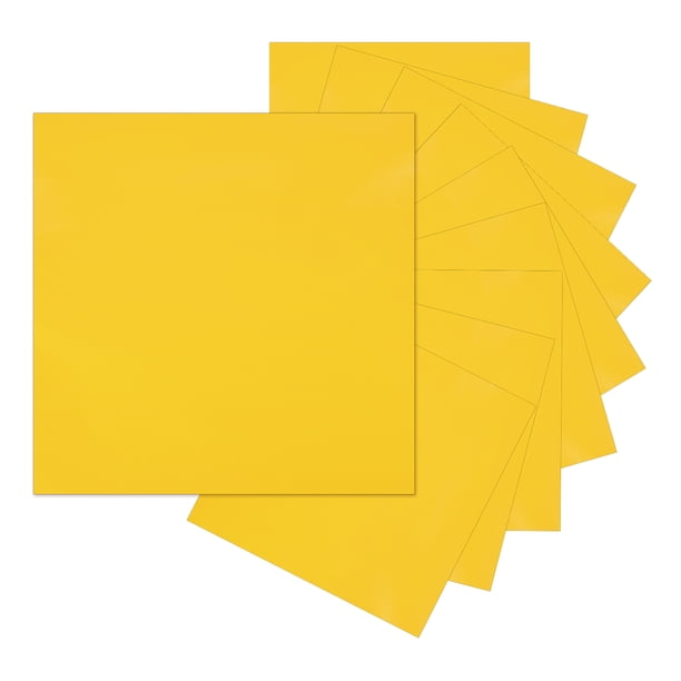 Uxcell 10Pcs Paquete de Hojas de Vinilo Adhesivo, 12" x 12" Calcomanías de Vinilo Autoadhesivas para Máquinas de Corte, Amarillo