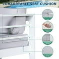 thumbnail image 2 of ELPOSUN Patio Furniture Metal Couch, 3-Seat All-Weather Modern Aluminum Outdoor Sofa Chair w/ 5 Inch Cushions, White and Light Grey (Include Waterproof Sofa Covers), 2 of 6