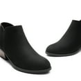 thumbnail image 4 of BURUDANI Women's Low Chunky Heel Ankle Boots Warm Non Slip Winter Zipper Booties Shoes Black-Suede Size 7, 4 of 7
