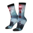 thumbnail image 2 of Uemuo Lighthouse in a Stormy Sea Pattern Women's Crew Socks, Soft Durable Breathable Moisture-Wicking with Odor Control Cotton socks, 2 of 9