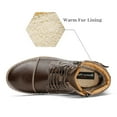 thumbnail image 4 of Bruno Marc Mens Fashion Motorcycle Combat Faux Fur Military Leather Outdoor Ankle Boots for Men Engle-05 Dark/Brown Size 12, 4 of 6