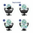 thumbnail image 4 of Leaves Office Chair Slipcover, Composition of Foliage Detailed Arrangement with Ornate Nature Illustration, Protective Stretch Decorative Fabric Cover, Standard Size, Green Blue White, by Ambesonne, 4 of 5