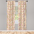 thumbnail image 4 of Ambesonne Tropical Window Curtains, Modern Abstract Leaves Art, Each 28" W x 63" L, Pastel Brown Pale Rust, 4 of 4