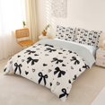 thumbnail image 3 of spefrowx Cool Black Bow Duvet Cover Queen for Girls, Beige Heart Polka Dot Queen Bedding, Gray Reversible, 3-Piece, 1 Duvet Cover and 2 Pillowcases, 3 of 6