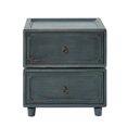 thumbnail image 3 of Stackable 2 Drawers End Table Modular Organizer Wooden Cabinet Dorm Black Blue Black Blue, 3 of 6